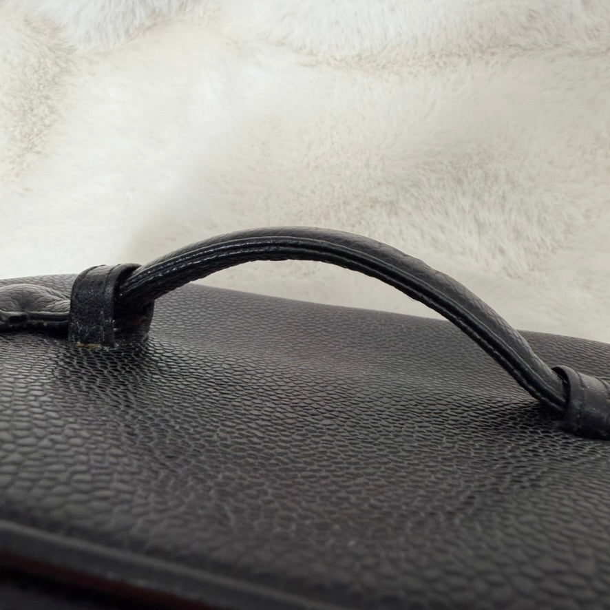 CHANEL Black Caviar Leather Vanity Bag