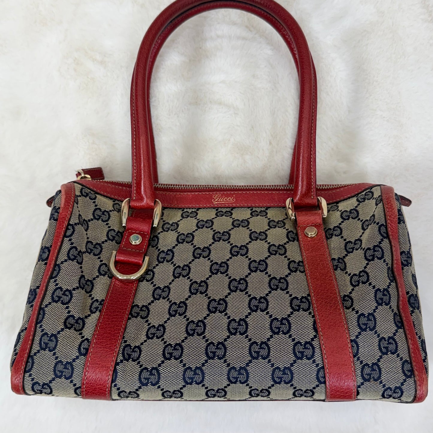 Gucci Red Abbey Boston Bag