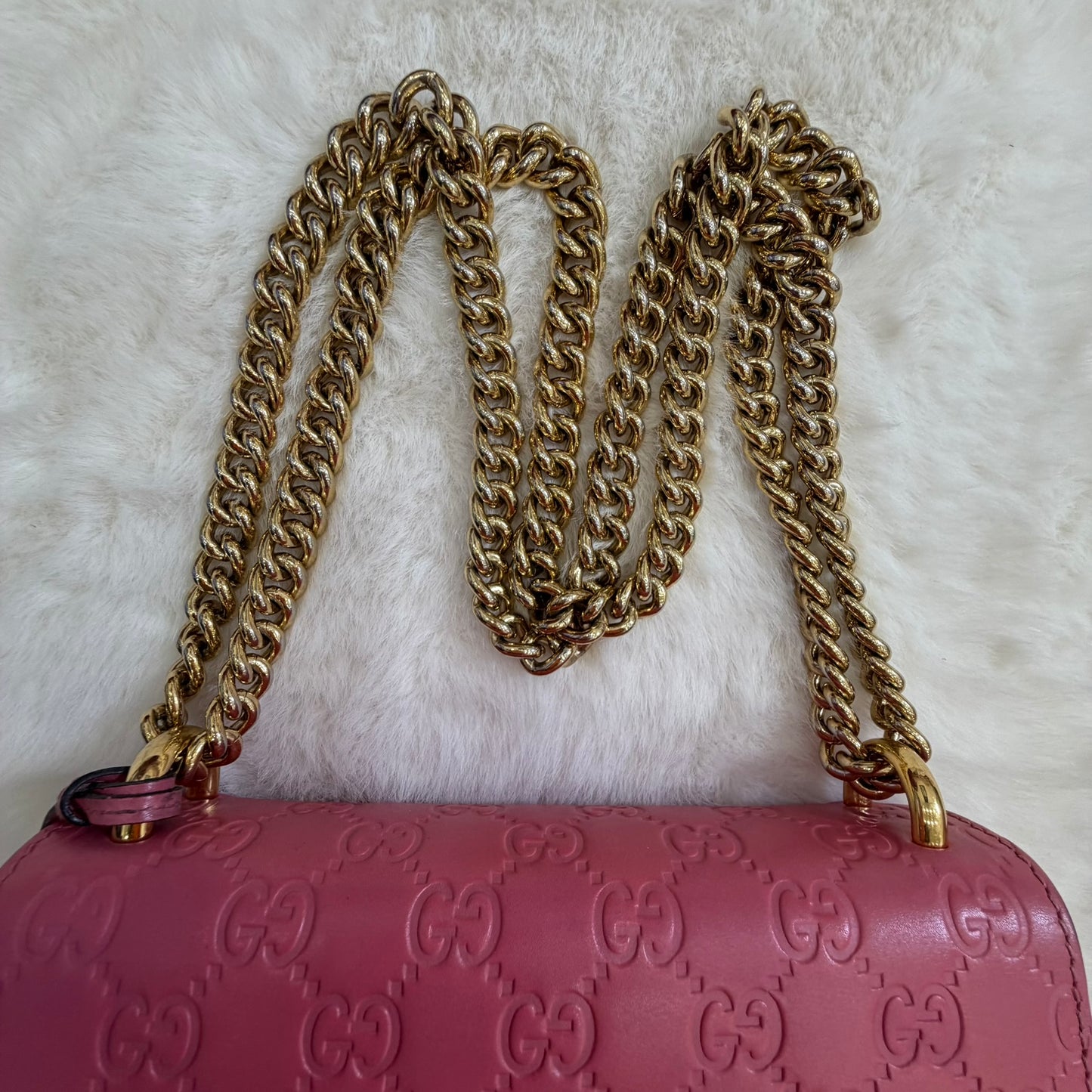 Gucci Pink Small Guccissima Padlock Crossbody/ Shoulder bag