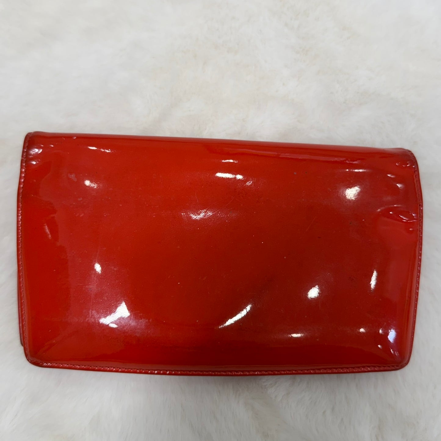 Chanel Red Patent Leather Long Wallet