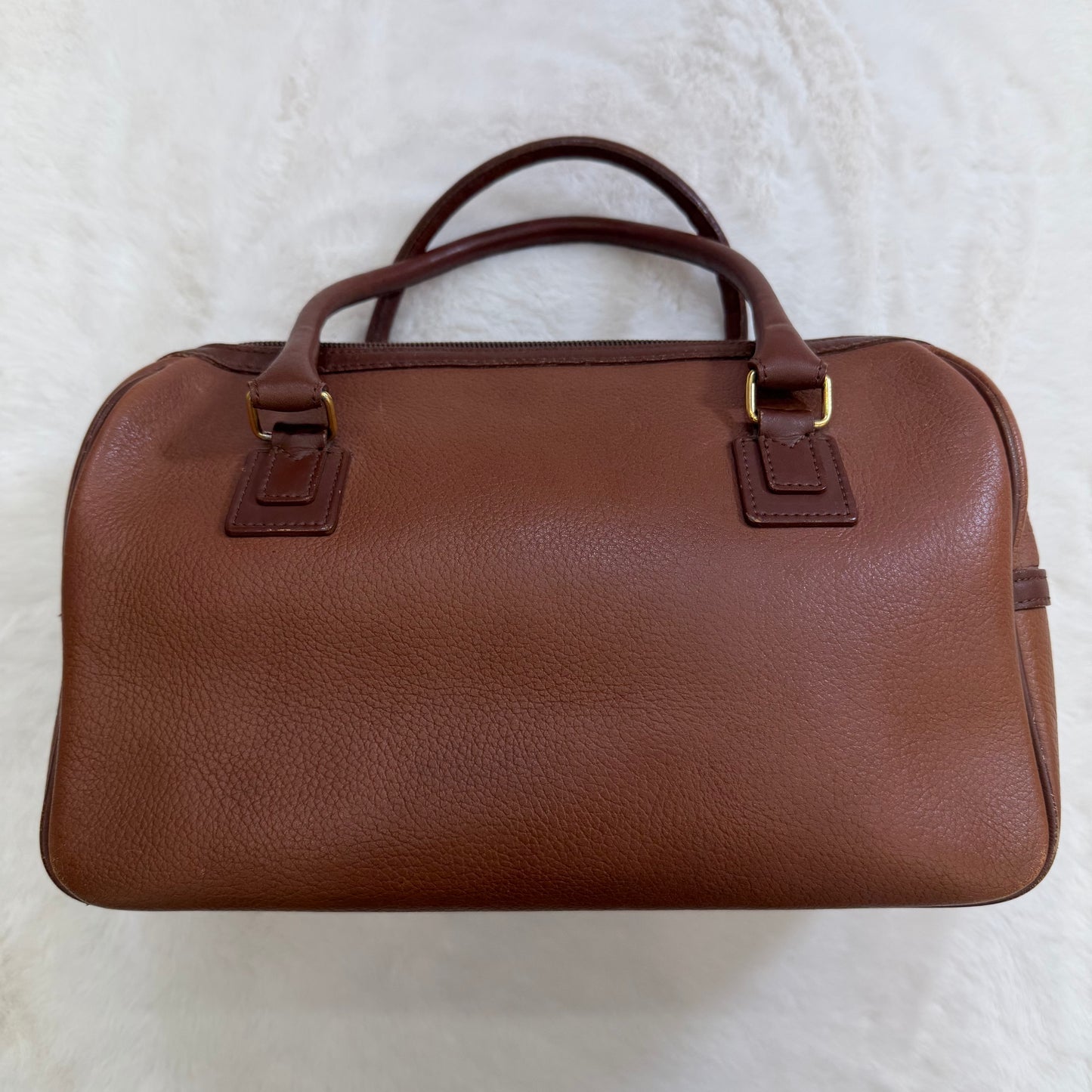 Burberry Brown Leather Boston Bag
