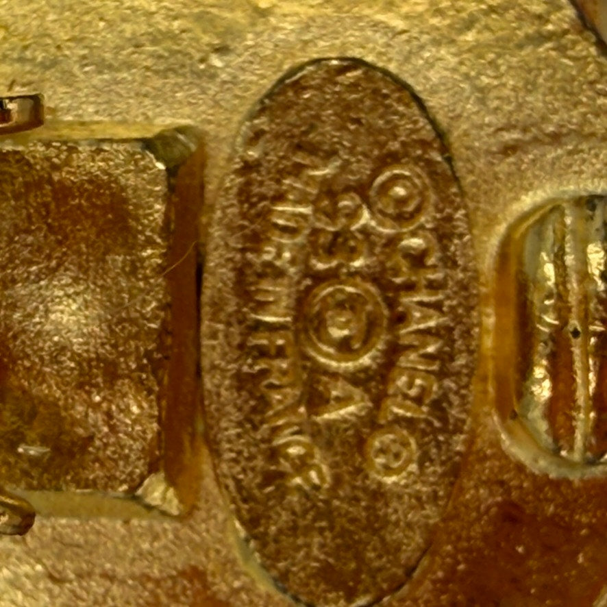 Chanel Black/Gold CoCo Mark Sunflower Earrings