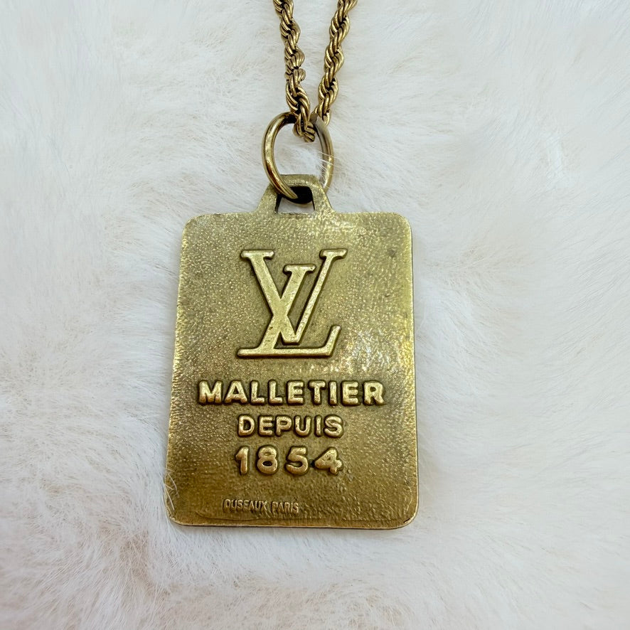 Authentic Louis Vuitton Plate Necklace with unbranded chain