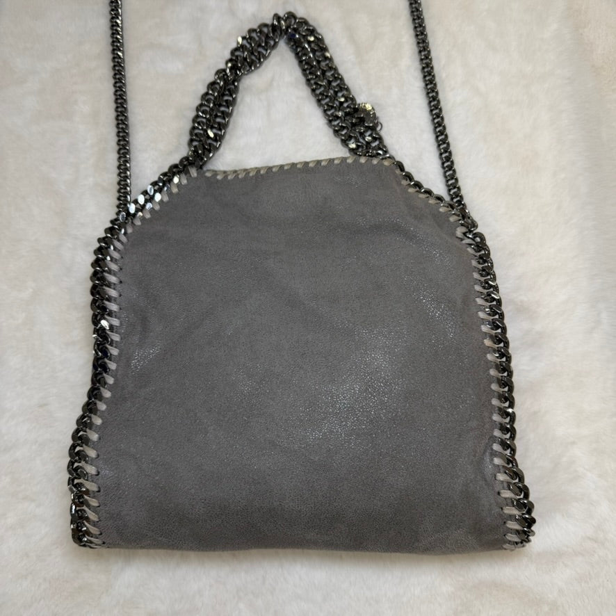 Stella McCarthy Mini Gray Chain-Trimmed Crossbody