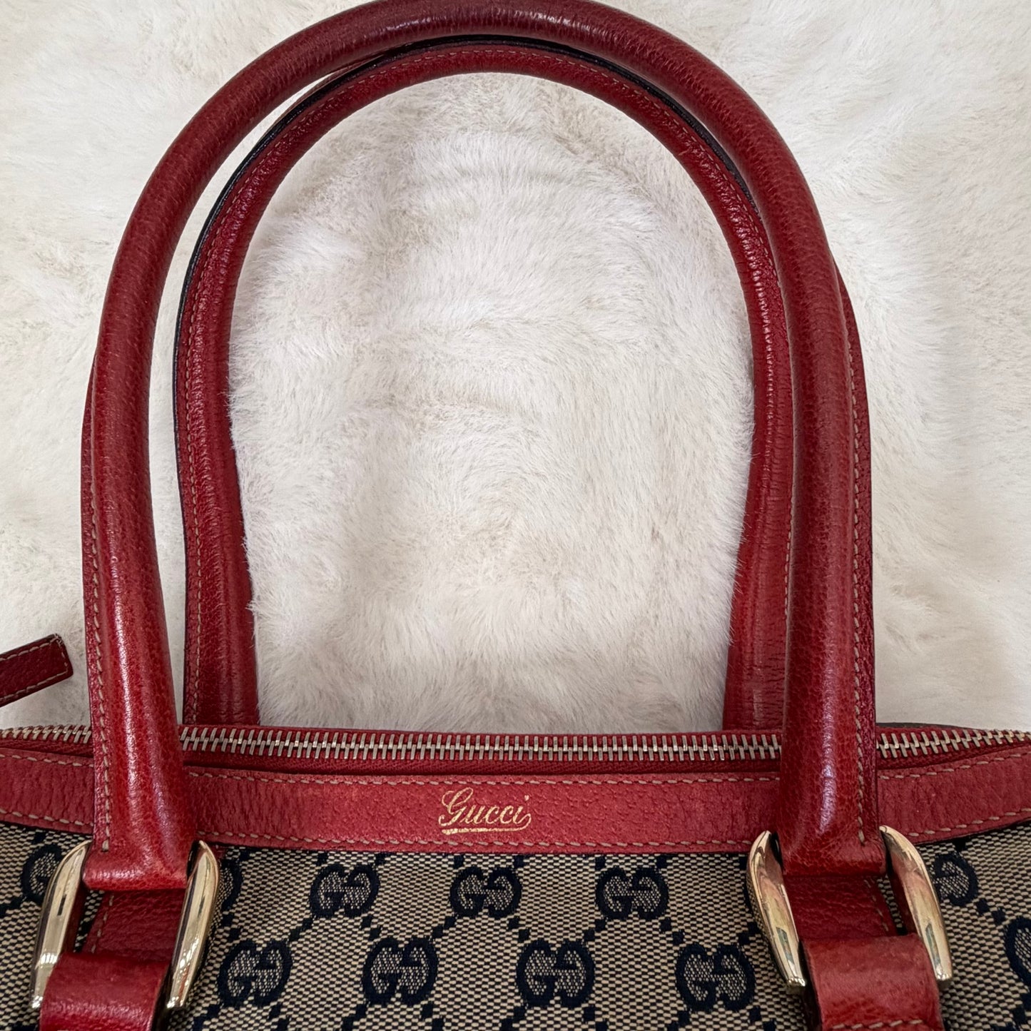 Gucci Red Abbey Boston Bag