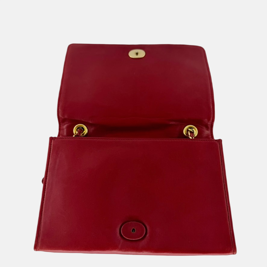 Chanel Red Matelasse Lambskin Shoulder bag