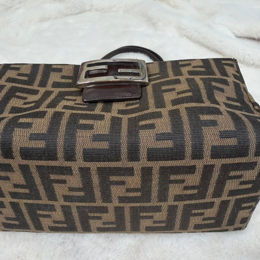 Fendi Brown FF Zucca Bento Box Shoulder Bag