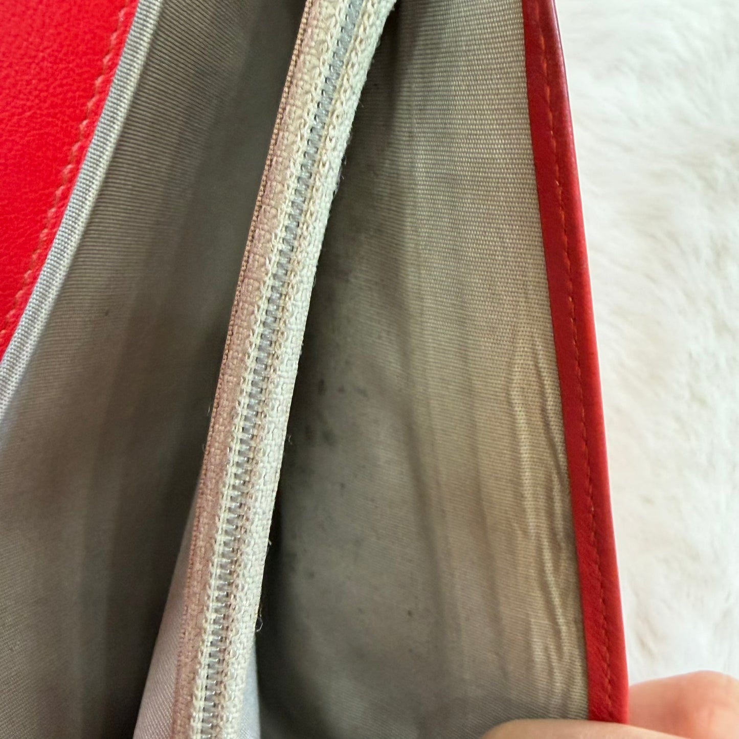 Chanel Red Patent Leather Long Wallet