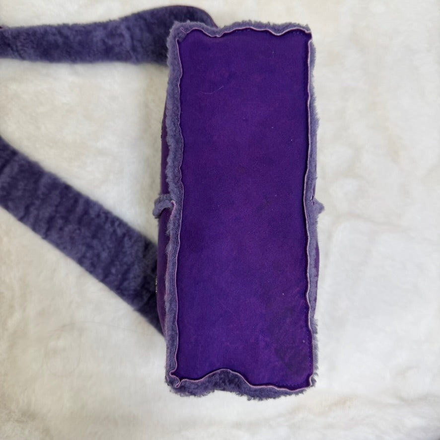 CHANEL Purple mouton shoulder/ crossbody bag