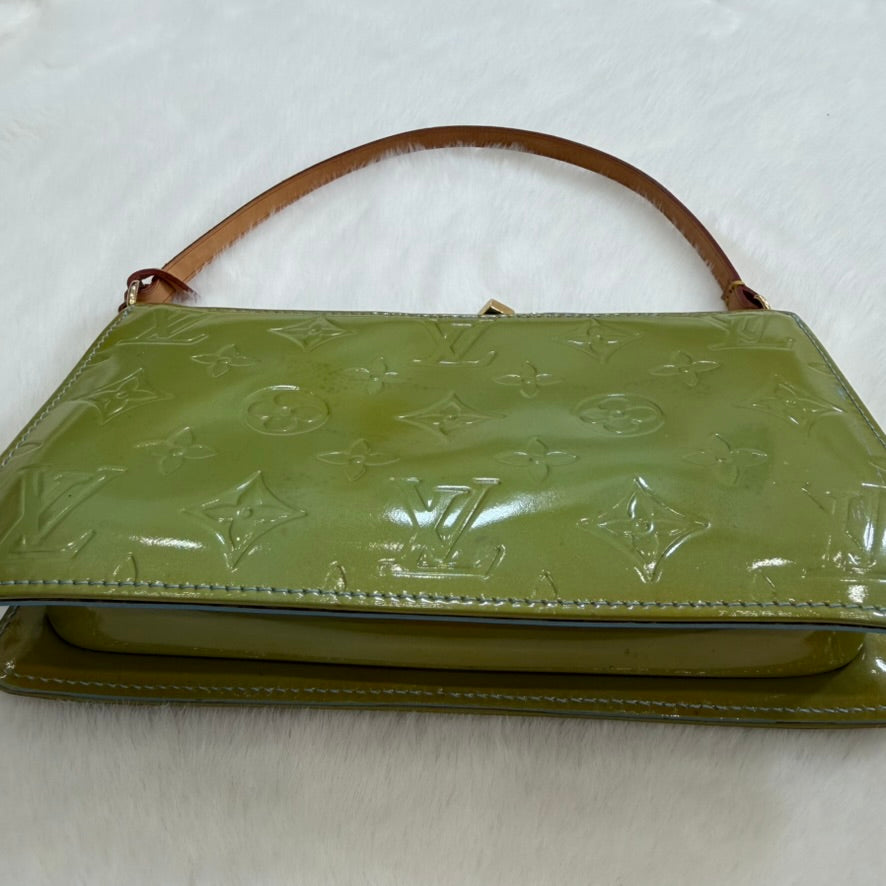Louis Vuitton Green Vernis hand bag/ pouch