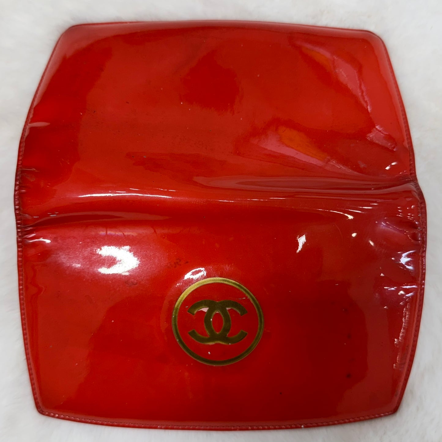 Chanel Red Patent Leather Long Wallet