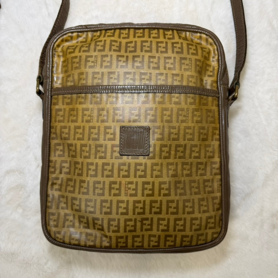 Fendi Tan and Brown Messenger Bag