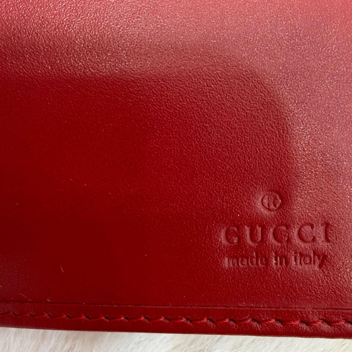 Gucci GG Monogram Red Jackie Vintage Long Wallet
