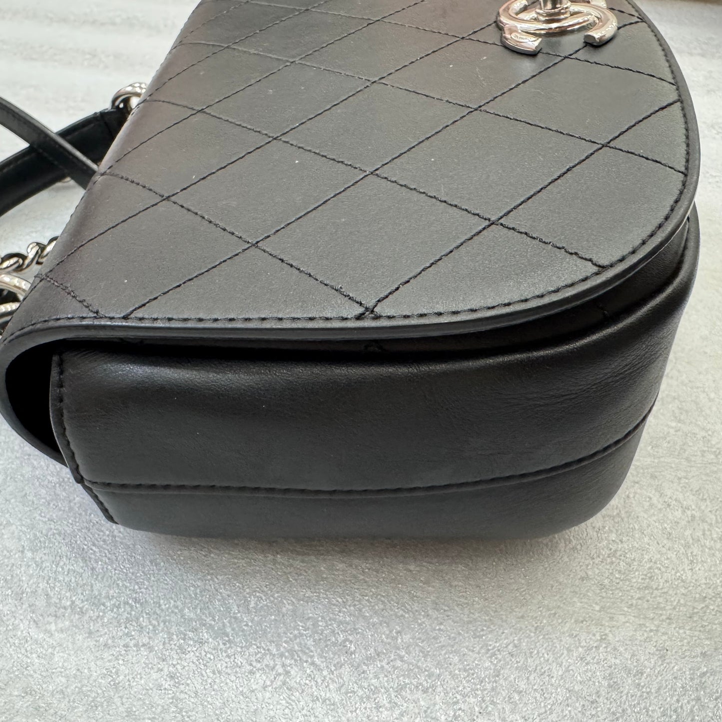 CHANEL Black Ring My Bag Top Handle/Crossbody Bag Calfskin