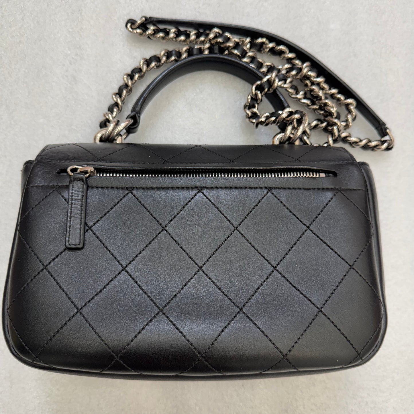CHANEL Black Ring My Bag Top Handle/Crossbody Bag Calfskin