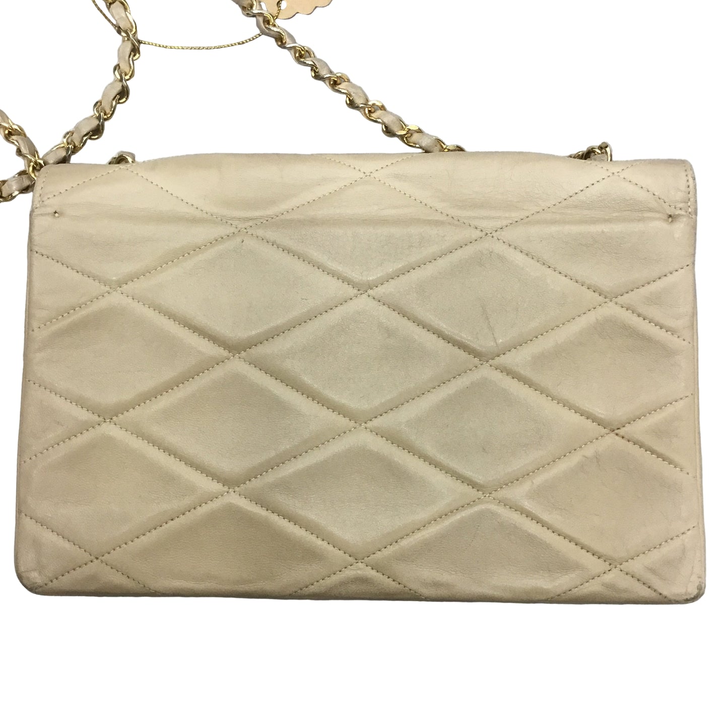 CHANEL Vintage Tan/Beige Single Flap Crossbody/Shoulder Bag