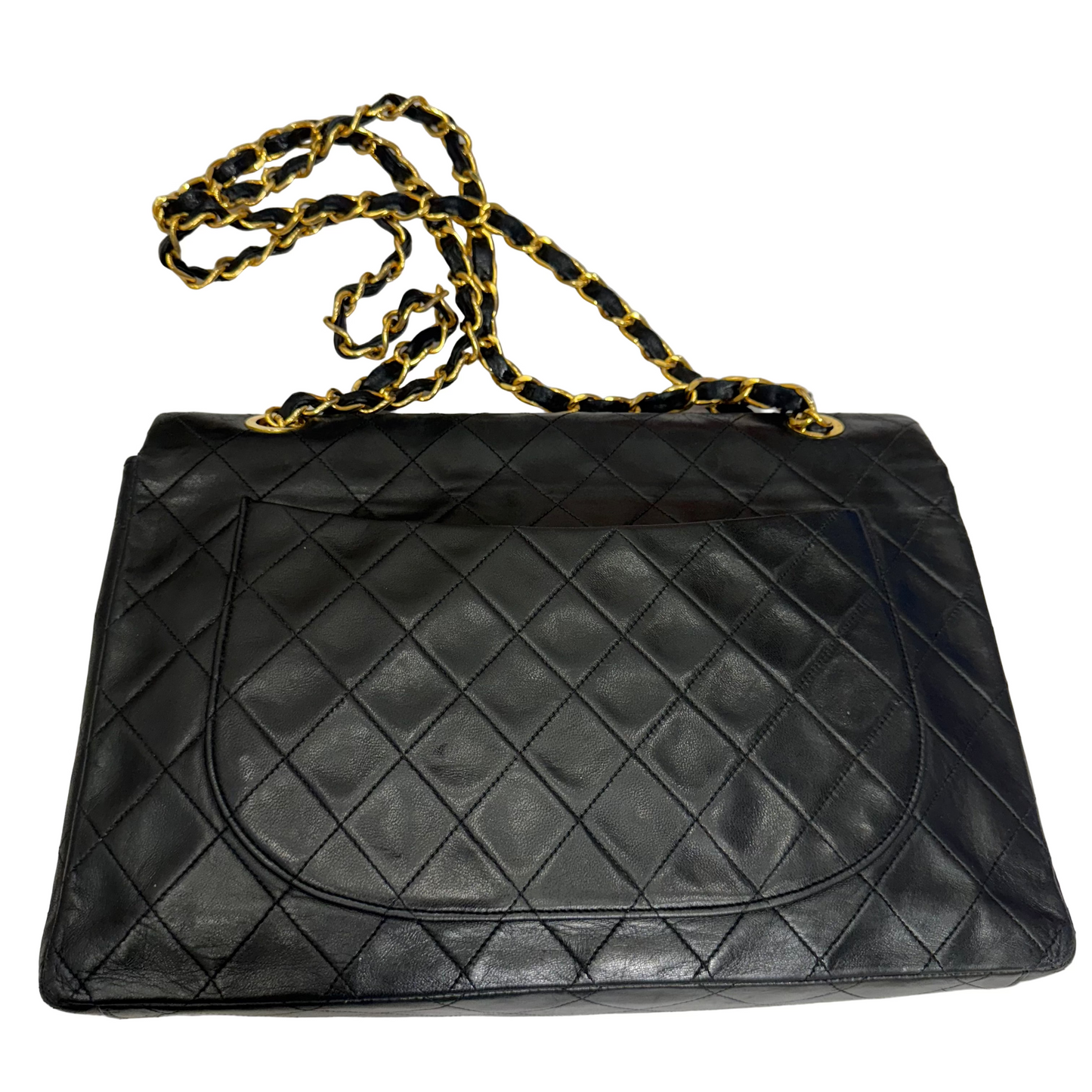 CHANEL Vintage XL Jumbo Single Flap Quilted Lambskin Shoulder/Crossbody Bag