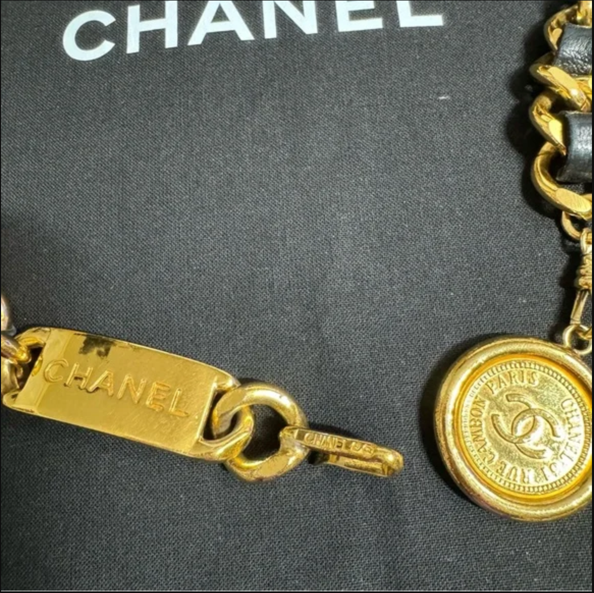 Authentic CHANEL gold toned belt