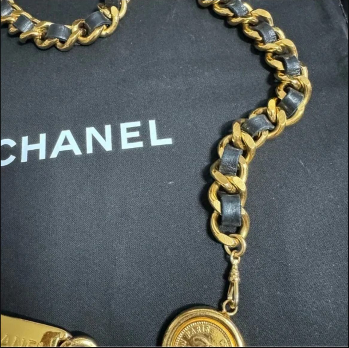 Authentic CHANEL gold toned belt