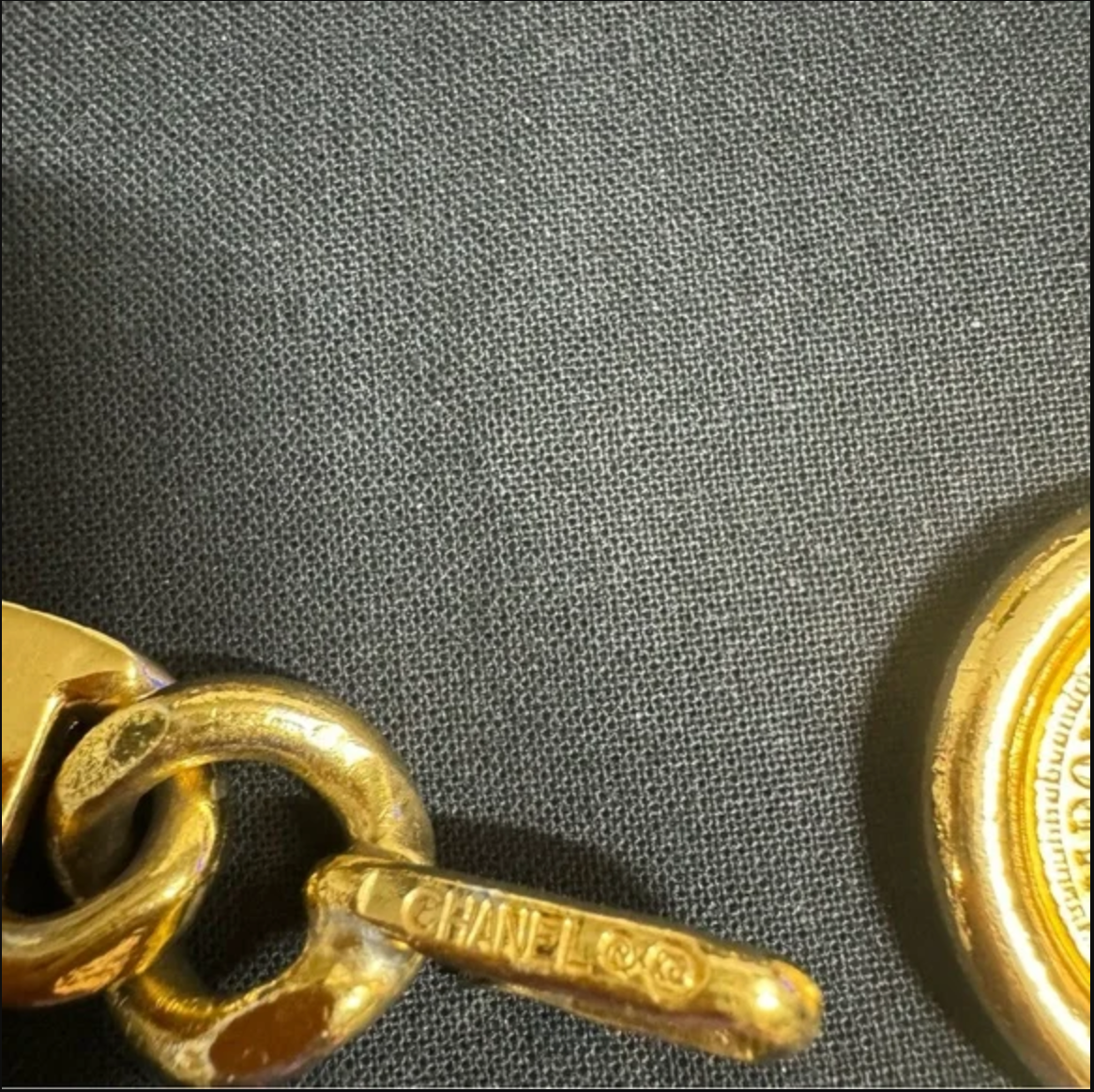 Authentic CHANEL gold toned belt