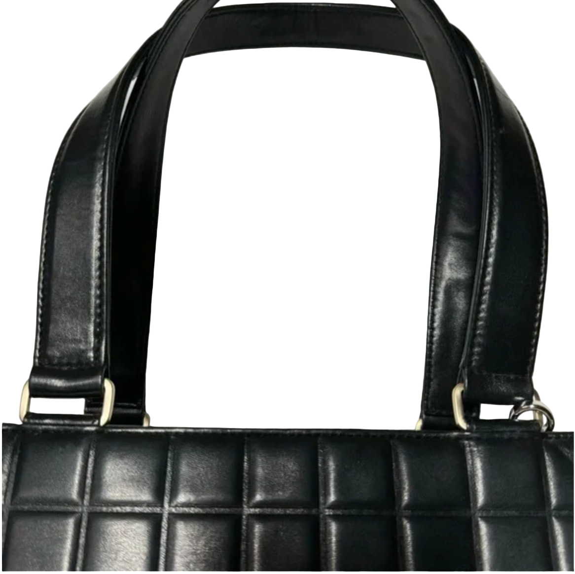 CHANEL Black lambskin Chocolate bar tote