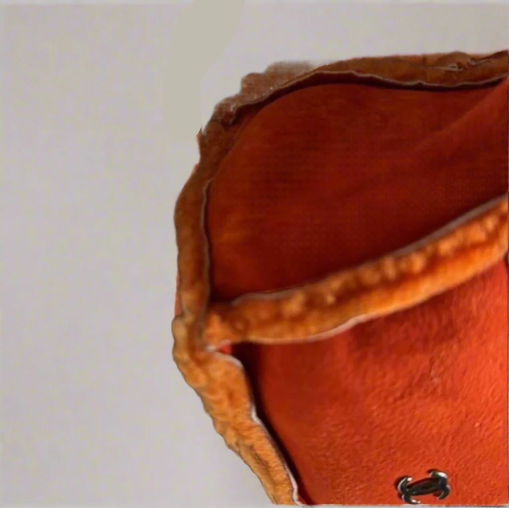 CHANEL orange mouton shoulder / crossbody bag