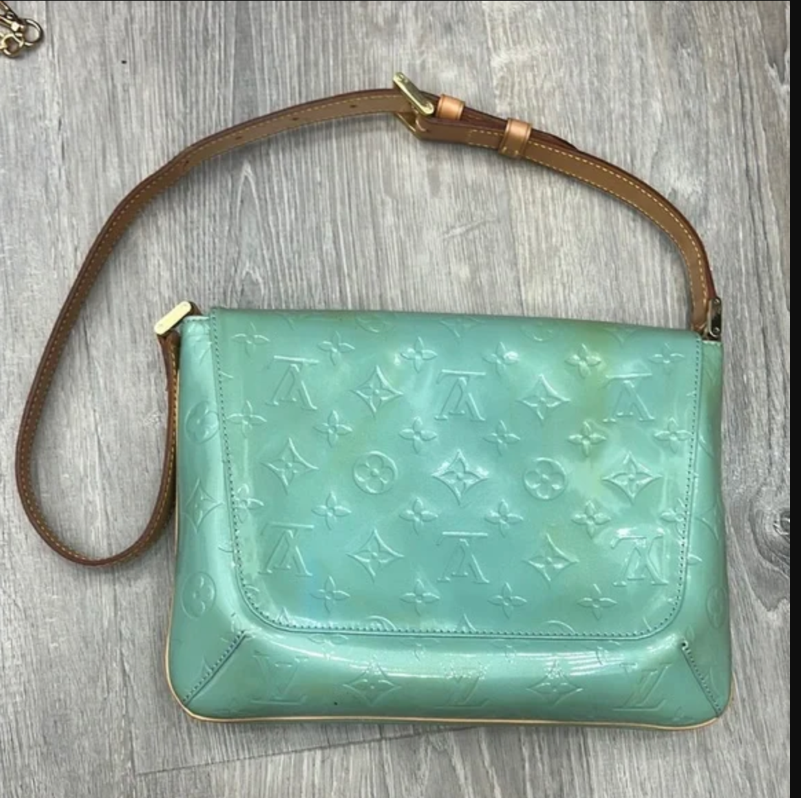 Louis Vuitton Green Monogram Vernis Thompson Street Bag