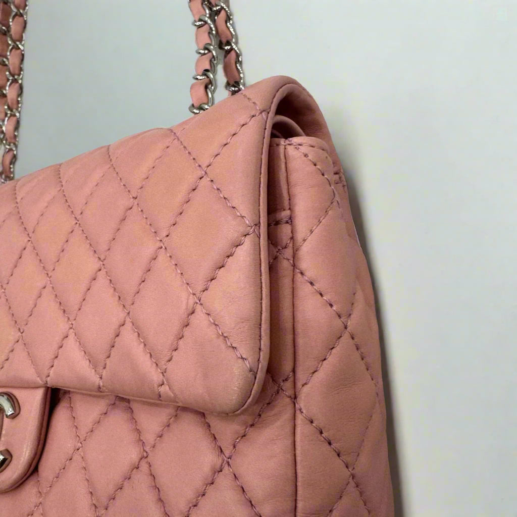 Chanel Double Flap, Medium Pink Lambskin shoulder / crossbody bag