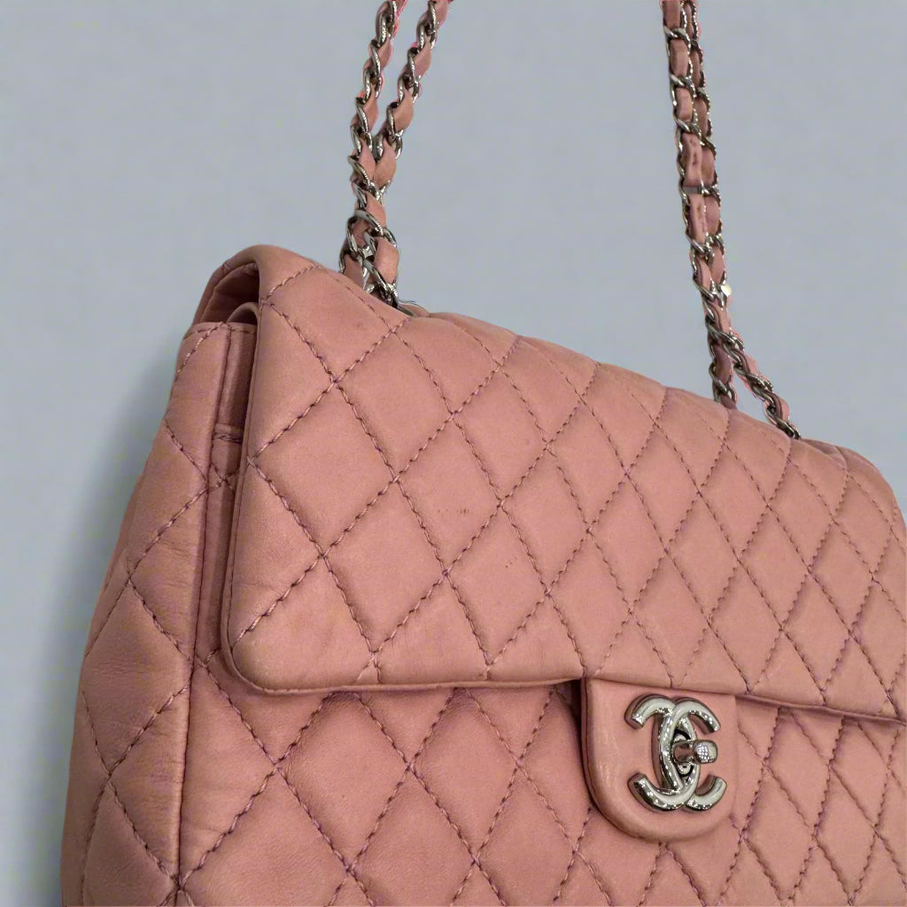 Chanel Double Flap, Medium Pink Lambskin shoulder / crossbody bag