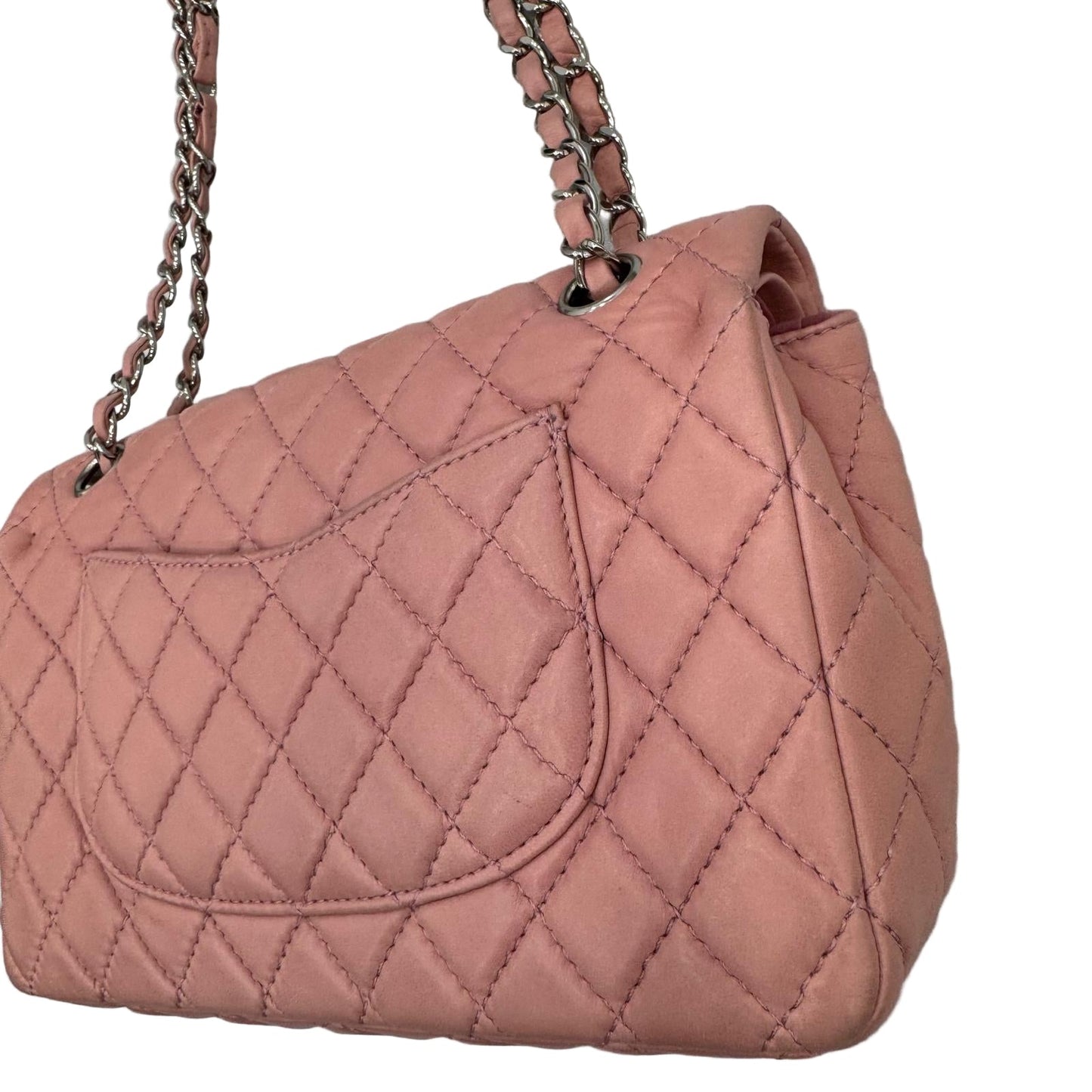 Chanel Double Flap, Medium Pink Lambskin shoulder / crossbody bag