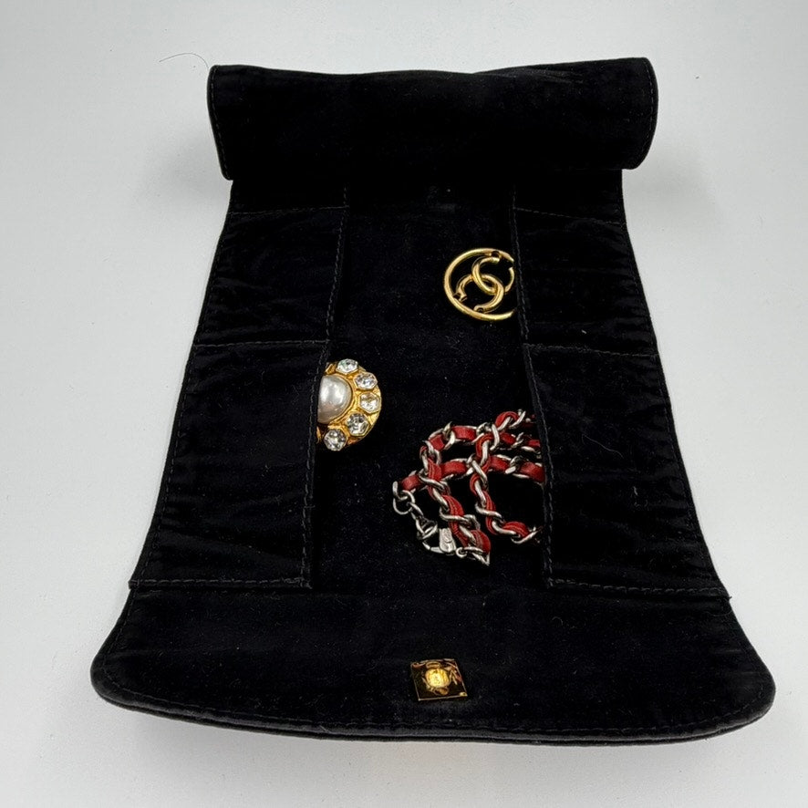 Chanel Black Velvet Jewelry Pouch