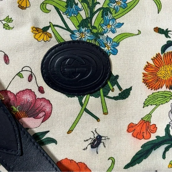 Gucci Floral Canvas Shoulder Bag