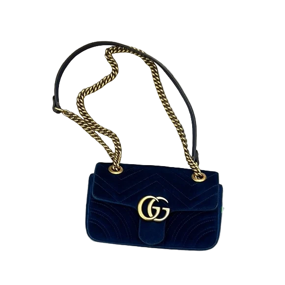 GUCCI Blue Marmont Quilted Crossbody/Shoulder Bag