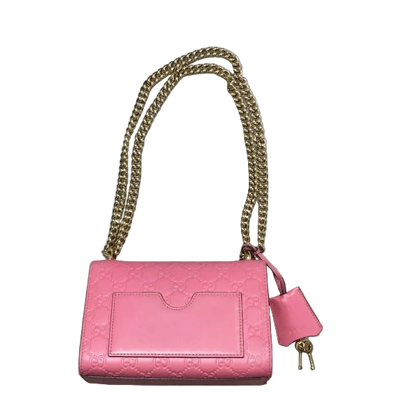 Gucci Pink Small Guccissima Padlock Crossbody/ Shoulder bag
