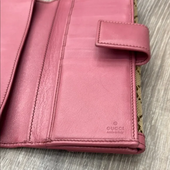 Gucci Pink and Brown Wallet with GG Monogram