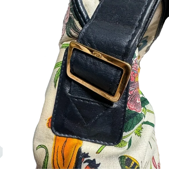 Gucci Floral Canvas Shoulder Bag