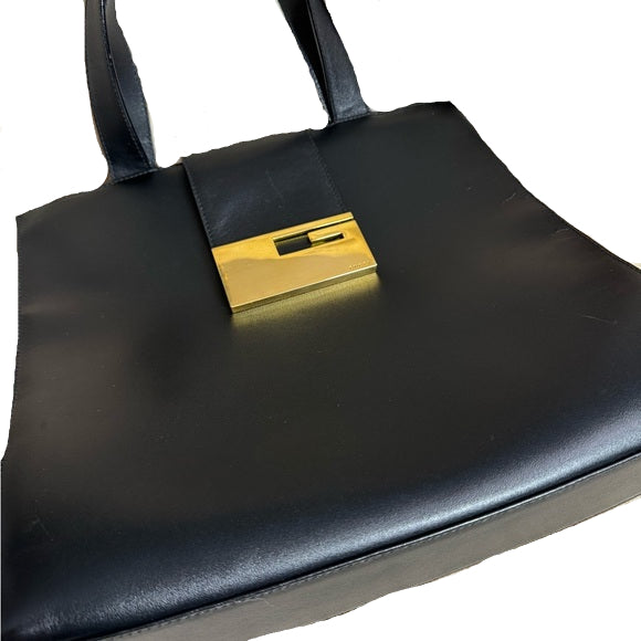 GUCCI Vintage black leather handbag / tote