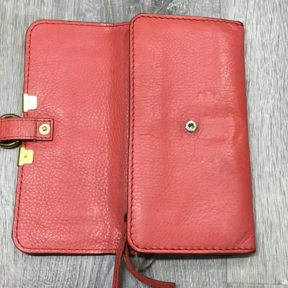 Chloe Coral Leather Wallet