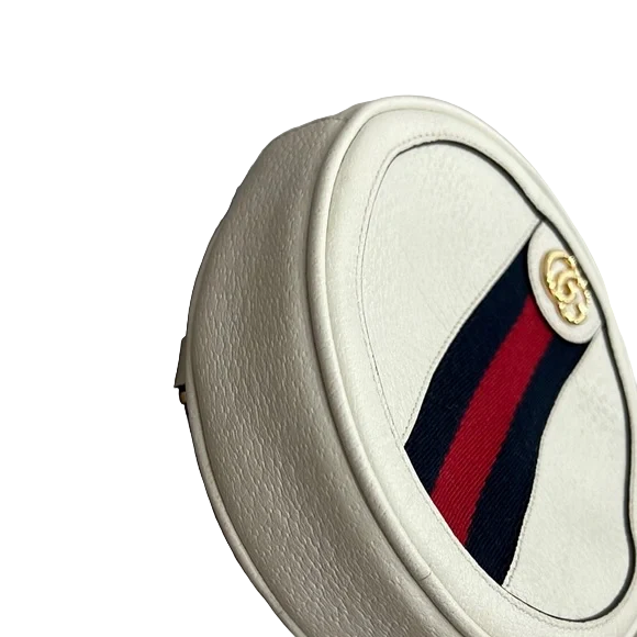 Gucci White Ophidia Round Backpack with Sherry Line