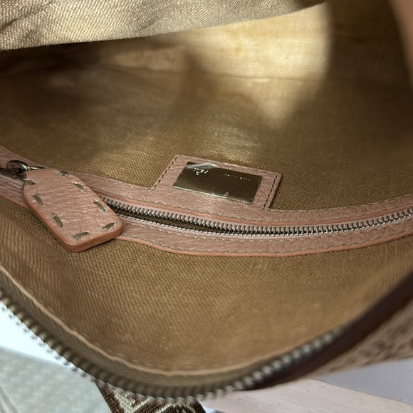 FENDI Canvas and leather FF monogram crossbody bag