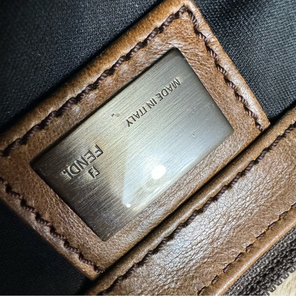 Fendi Zucca canvas and leather Crossbody Tote bag