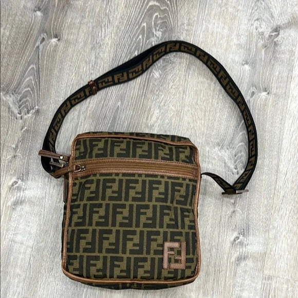 Fendi Brown FF Monogram Zucca Crossbody Bag
