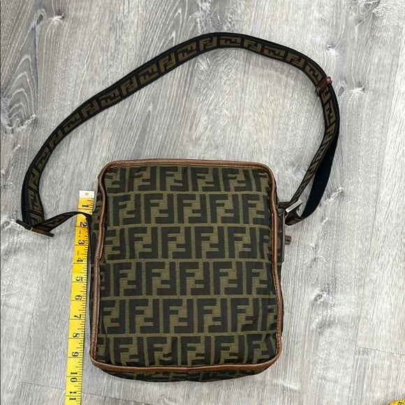 Fendi Brown FF Monogram Zucca Crossbody Bag
