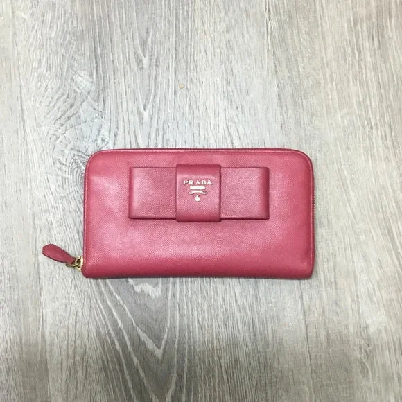 Prada Rose Pink Bow Wallet