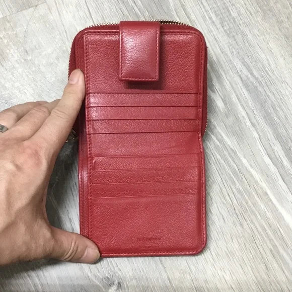 Yves Saint Laurent Red Leather Wallet