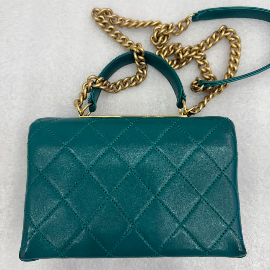 CHANEL Green Spirit Top Handle Crossbody Bag