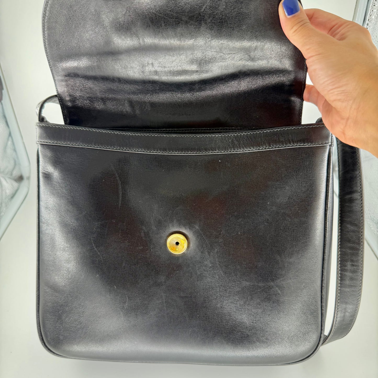 Gucci Black Vintage Sherry line Shoulder Bag