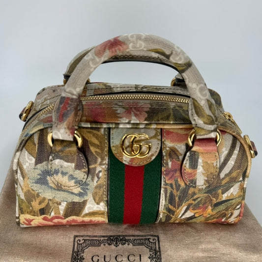 Gucci Supreme Ophidia Water Flora Bowler Bag, Mini