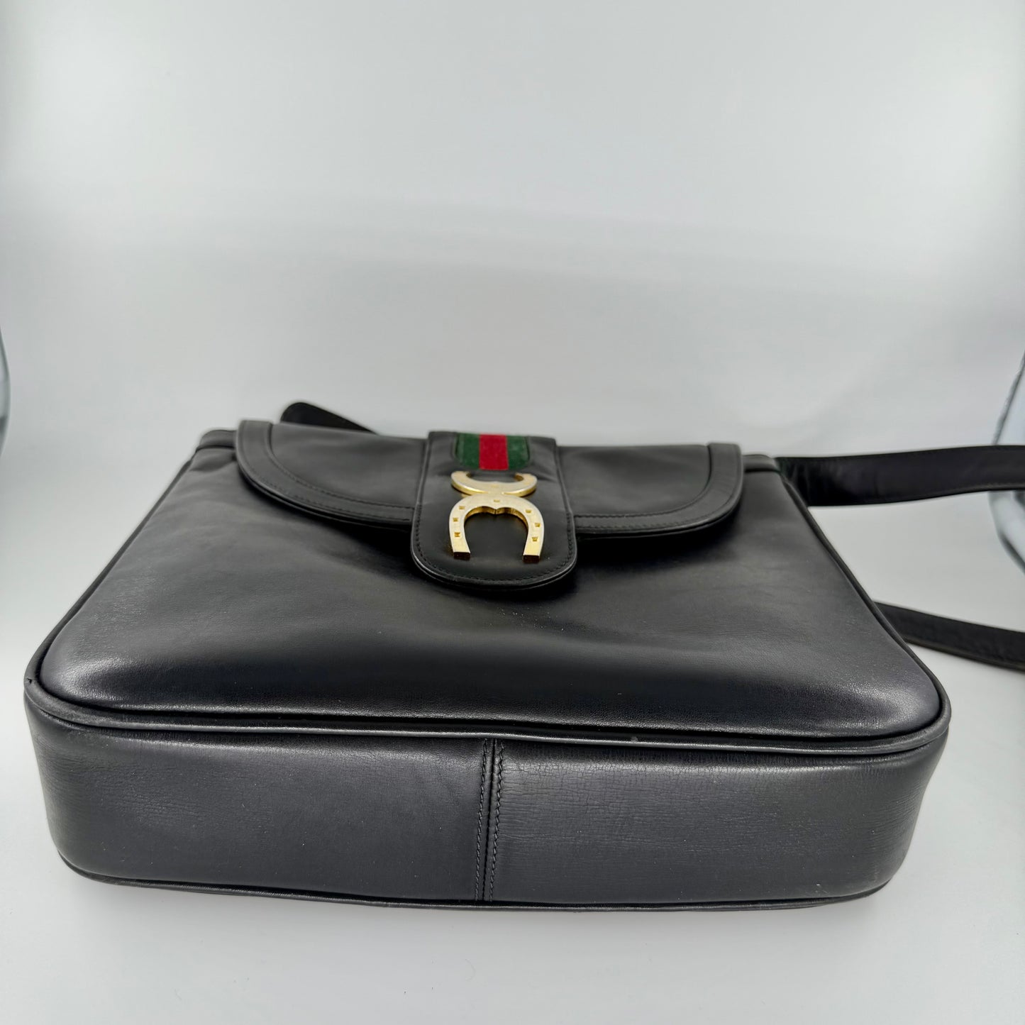 Gucci Black Vintage Sherry line Shoulder Bag