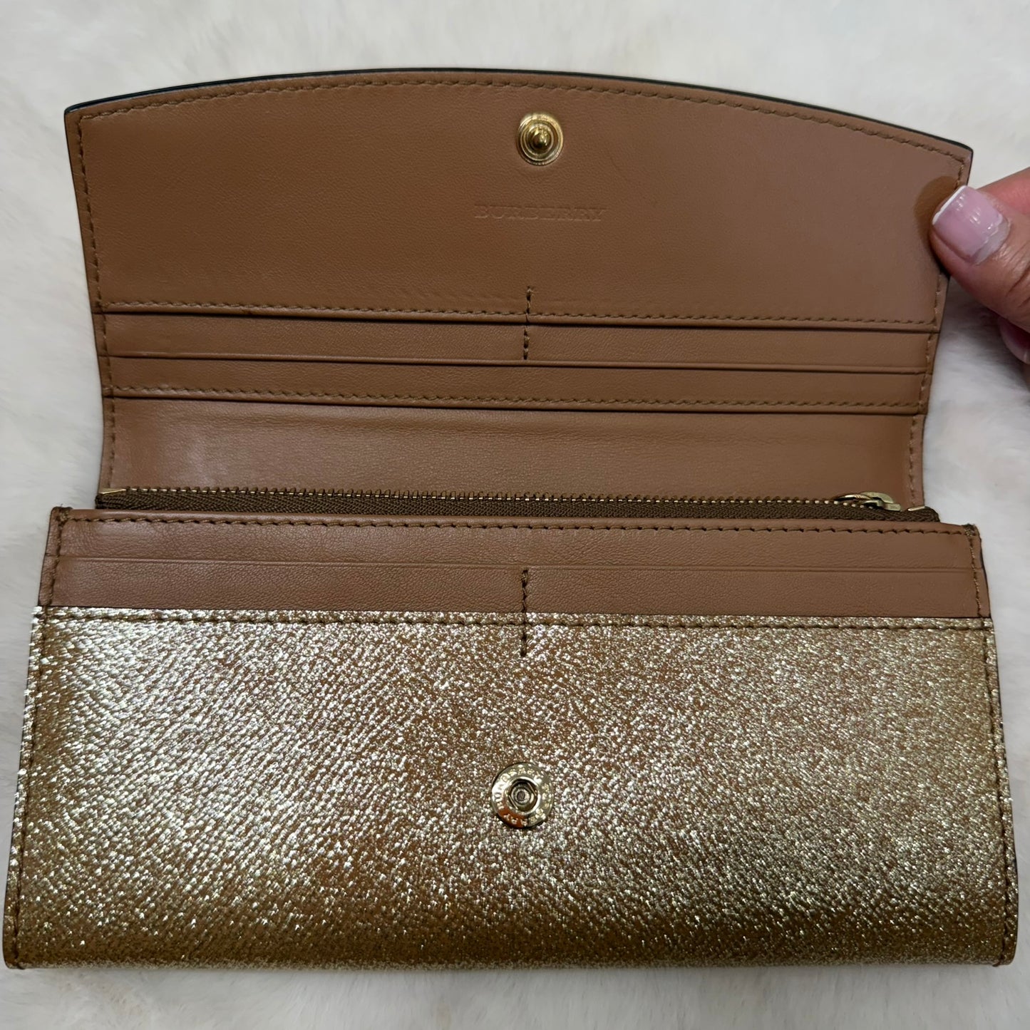 Burberry Gold Glitter Long Wallet